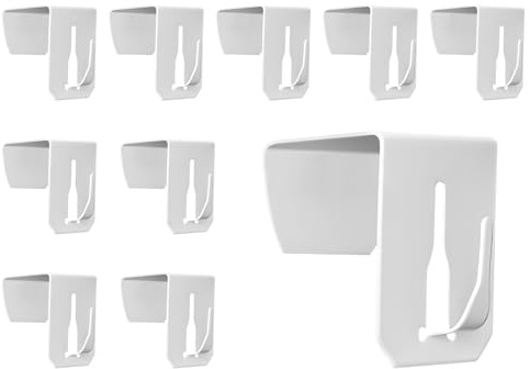 Itharon 10 Stück Fensterhaken Set - Weiße Zinklegierung Klemmhaken für Fensterrahmen 15-20mm - Fenster Haken zum Einhängen von Deko, Gardinen und Mehr