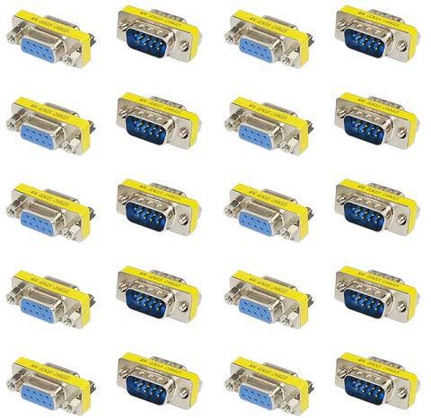 BGTXINGI 20 pièces (10 Paires) DB9 9 9 Broches mâle vers mâle Femelle vers Femelle RS232 de Type Insert, connecteur série vers Terminal câble Adaptateur Adaptateur Adaptateur Adaptateur Adaptateur de