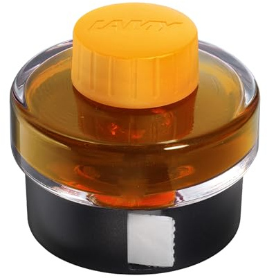 LAMY T52 Tinte mango 50ml - Tintenglas mit Tintensammelbecken - Standfuß aus Kunststoff mit Löschpapierrrolle