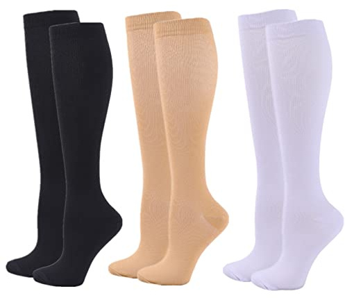 Zingso Compression Socks for Women Men, 2/3/4/6 Pairs 20-25mmHg Knee High Socks Compression Stockings for Sport, Athletic, Edema, Diabetic, Varicose Veins, Travel, Pregnancy, Nursing
