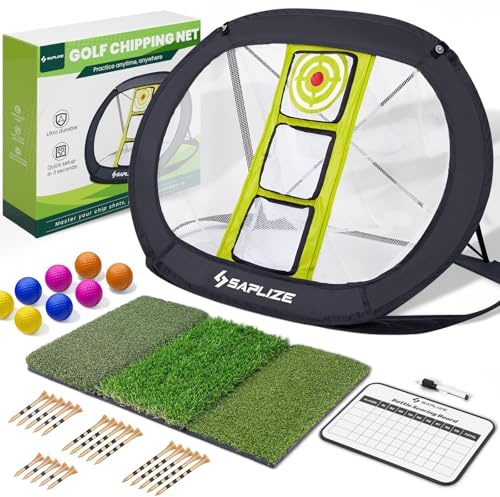 SAPLIZE Filet de Golf Solide et Stable en Forme de X pour intérieur/extérieur/arrière-Cour précision et Pratique du Swing, Filet d'entraînement Portable