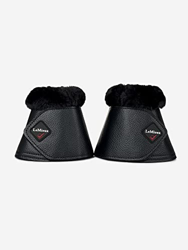 LeMieux Fleece WrapRound Overreach Horse Boots - Protective Gear and Training Equipment - Equine Boots, Wraps & Accessories (Black - XLarge)