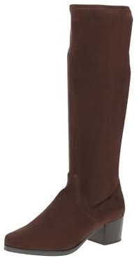 CAPRICE Damen Hohe Stiefel mit Absatz Kniehoch Vegan, Braun (Dk Brn Stretch), 39 EU