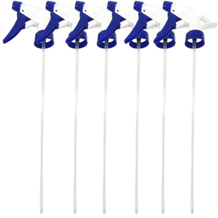 6PCS Trigger Sprayer Heavy Duty Replacement Nozzle with Mist Spray and Stream Sprayer Nozzles Head Plastic 28/400 Sprayer Tops Replacement Fit for Standard 8oz/16oz Bottle Home Garden Watering (Blue)