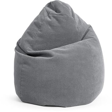 SITTING POINT only by MAGMA BeanBag COMODO XXL Sitzsack mit Plüsch aus 100% Polyester - 80x130cm, Hülle waschbar, Oeko-TEX Standard-Zertifiziert, mittelgrau