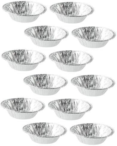 FELTECHELECTR Disposable Egg Tart Molds Non-stick Baking Cups for Easy Serving for Home Baking Parties and Events Silver Foil Tartlet Moulds