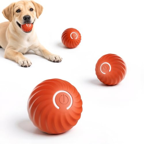 Gerbala Jouet Automatique pour Chiens, Balle De Jouet Intelligent, Balle Interactive pour Chiens, avec Câble De Données USB, Rechargeable, pour Chiots, Petits Et Moyens（B）