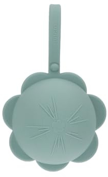 Tutete Portachupetes Bebé Silicona | Estuche Higiénico con Asa para Carrito y Bolsa de Maternidad | Caja Porta Chupetes para 3-4 Unidades | Flor sage