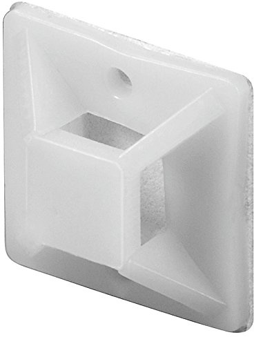 Basette Adesive 19x19mm Supporti Fascette Nylon 4 Vie Termoresistenti Fermacavo Professionali 100 Pezzi - Bianco