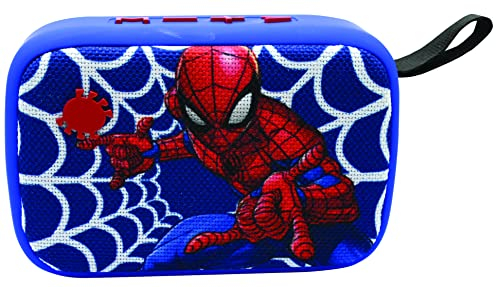 Lexibook Marvel Spider-Man - Tragbarer Bluetooth-Lautsprecher, Kabelloser, USB, TF-Karte, Akku, Blau/Rot, BT018SP