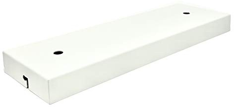 Portalampada E27/Rosone in Metallo Rettangolare. Colori: Bianco, Nero e Rusty (ROSONE 2 FORI 300MM BIANCO)