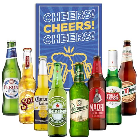 Beer Gifts for Men and Women - Includes Greeting Card - 8x330ml Bottles - World of Lager Gift Set - Perfect Beer Selection Gifts by Liquid Vault