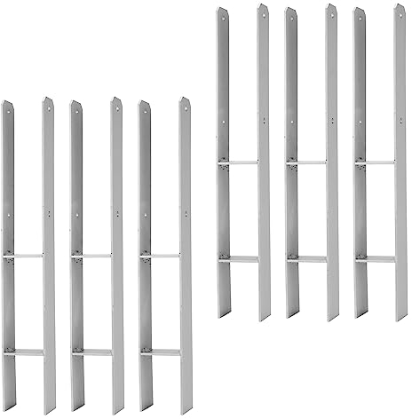 Sonnewelt Anclaje en H para postes en H, soporte para postes, ancla, postes en forma de H, soporte de acero (101 x 600 mm, 6 unidades)