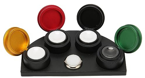 YUYTE 4 Outil de Trempette d'huile de Montres de Plat,avec Couvercle en Alliage D'aluminium Céramique Horlogers Graisseur Plats Tasses Stand Multi Couleur