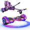 Gift Gadgets G1 Galaxy Purple Hoverboard & Hoverkart Bundle | Self-Balancing 6.5 Scooter with LED Lights & Bluetooth | Hoverboard and Kart Bundle | Hoverboard Go Kart Bundle for Kids and Teens