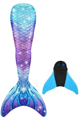 shepretty Meerjungfrauenflosse Mädchen, Mehrfarbig Badeanzug für Damen und Kind, G5LAN, M