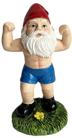 Funny Workout Garden Gnomes Statues, Outdoor Funny The Muscular, Barbell And Dumbbell Gnomes Decorations, Indoor Figurine For Home Tabletop, Garden Gnomes Ornaments, Funny Statue