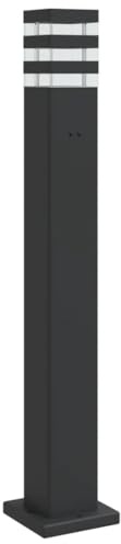 vidaXL Outdoor Floor Lamp with Outlet Black 80 cm Aluminium