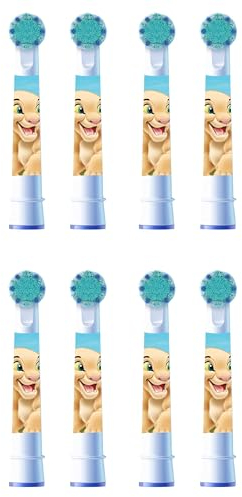 Oral-B Pro Kids König der Löwen — ORIGINAL Aufsteckbürsten für Elektrische Zahnbürste — Extra Weiche Borsten, Oral-B Ersatzbürsten, Zahnbürstenaufsatz für Kinder ab 3 Jahren — Weiß, 8 Stück
