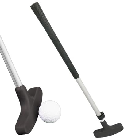 Xasbseulk Golf-Putter, Aluminiumlegierung, verstellbar, für Kinder, Links- und Rechtshänder, Schwarz
