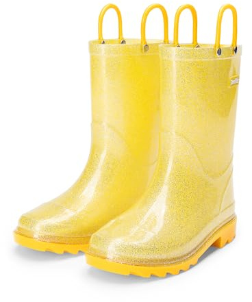 DREAM PAIRS Bottes de Pluie Enfant Fille | Léger facile à enfiler botte de pluie enfant à enfiler durables, imperméables et confortables