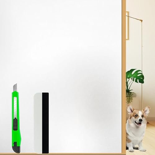 HONLONE Privacy Film For Glass Windows Frosted Window Film Opaque Window Film Sun Blocker Window Frosting Film Self-Adhesive No Glue Static Cling Window Tint Film Home Office Bathroom