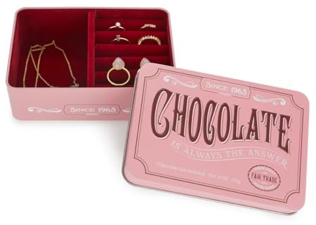 Balvi Pink Chocolate Box Simulates a Chocolate Tablet/Velvet Tin
