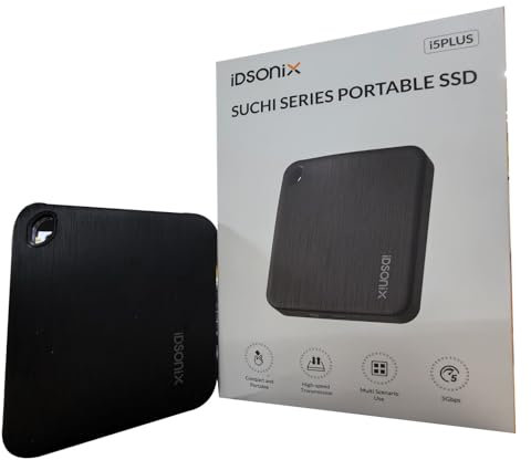 iDsonix SSD Externo 512GB, Portátil SSD, USB3.2 Gen1, Lectura de hasta 466 MB/s y Escritura de 450 MB/s, Disco Duro Sólido Externo para Smartphone USB-C, PC, Tableta, Laptop - i5PLUS