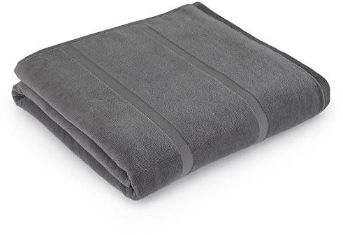 s.Oliver Strandtuch 090x180 cm - 100% Baumwolle, weich & saugstark, 380 g/m² Badetuch dunkelgrau