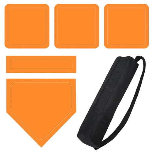 Base da Baseball, Set di 5 per Softball, Kit di Allenamento per Allenamento Resistente, Include Piastra Domestica e per Lancio, Attrezzatura Sportiva all'aperto per Giochi in Cortile, Campo