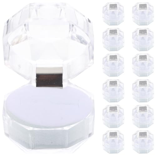 CLISPEED 20 Piezas Caja Para Anillos Transparente De Caja Portátil Para Anillos De Boda Compromiso Regalos y Decoración Eventos
