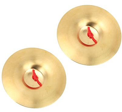 Generic Hochwertiges Messingbecken, Helles Kollisionsgeräusch, Musikinstrument, Spielzeug für Erwachsene, Gelb, 5,79 Zoll, 2 X Crash-Becken