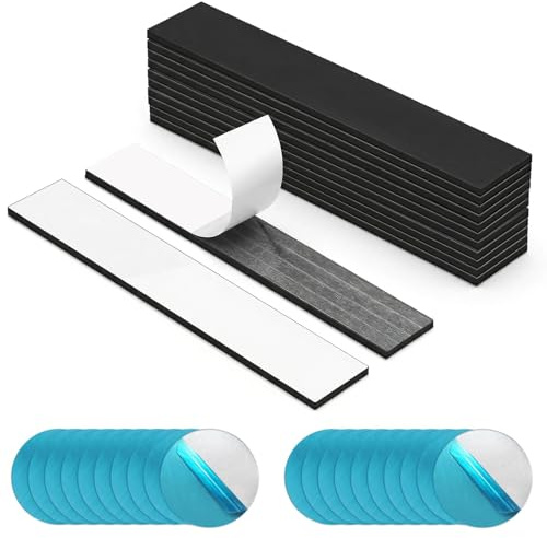 Magnete Adesivo, 10 Pezzi Magnete Potente Forte Supporto Adesivo, e 20 Dischi Metallici, Calamite Potenti per Organizzazione Casa e Ufficio, Ideali per Lavagna, Foto e Bricolage
