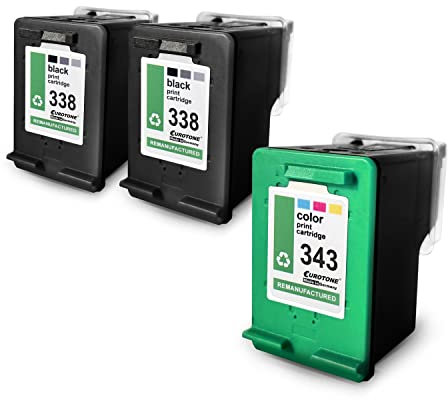 3X Müller Printware Patronen kompatibel für HP 2575 2608 2710 460 5740 6215 6520 6830 7410 7850 8150 ersetzt HP 337+343 CMYK