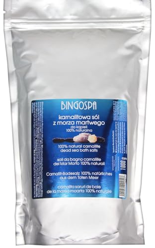 Carnallite Totes Meer Badesalz für Akne, Cellulite, Dehnungsstreifen, Hautprobleme, Schuppen - 1kg BINGOSPA