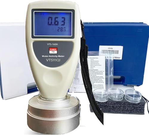 VTSYIQI Water Activity Meter Food AW Tester Monitor Water Analyzer for Grain Fruits Vegetables Breads Biscuits Cakes Puffed Food 6 bit Backlight Digital Display