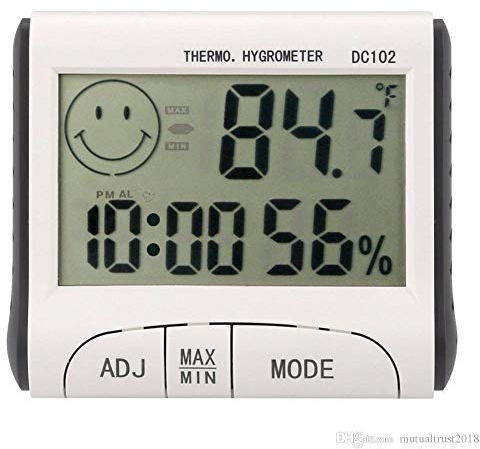 Excalibur - Digital Thermometer & Hygrometer Humidity for Room & Green House Temperature - Max/Min Range - Easy to Read LCD Screen