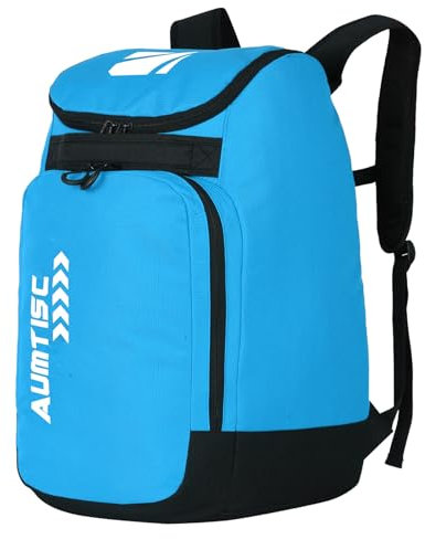AUMTISC Skirucksäcke Stiefeltasche Skischuhtasche Skirucksack Skischuhrucksack Skitasche Skischuh Helmtasche Helmrucksack Skihelmtasche Schwarz (Blue, 45L)