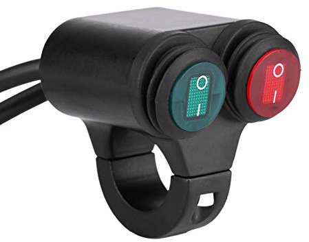 Interrupteur Universel Moto 22mm, Commande Double Bouton pour Phares Frein Antibrouillard Klaxon, Guidon Motocyclette Section D