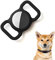 Kuaguozhe Silikon Schutz Hülle Kompatibel mit Apple Airtag GPS Finder Hundehalsband, Pet Loop Holder für Apple Air_Tags, Slide On Sleeve Schwarz