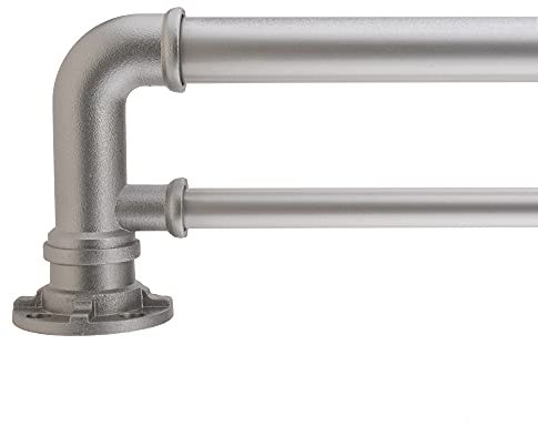 Decopolitan Juego de barras de cortina doble, plata antigua, 36 a 72 pulgadas