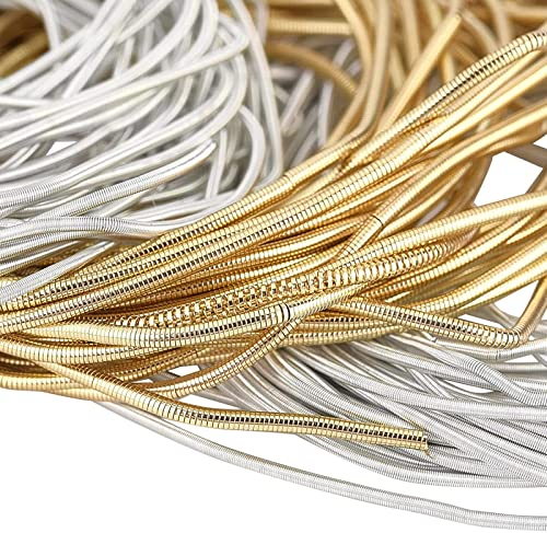 BENECREAT 18 Gauge/1mm Französischer Metalldraht, Mattgold Und Mattsilber Weiches Handstickerei Feiner Metalldraht für Bänder, Hüte, Stickereien