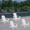 BIBOYA Strandstuhl Klappbar Weißes Set Aus 2/4 Adirondack-Stuhl, Poolmöbel für Rasen-Hinterhof-Party-Terrassendeck, Wasserdichter Liegestuhl, (Size : Set of 4)