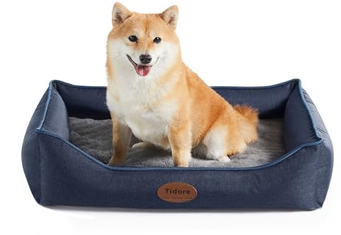 Tidore Orthopedic Dog Beds for Small Dogs, Durable Egg Crate Foam Sofa Dog Bed with Washable Removable Cover, Waterproof Lining, Pet Bed for Medium Dogs, Navy