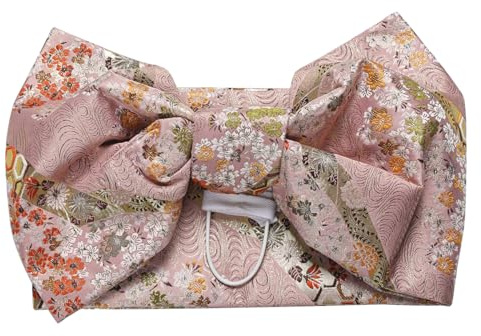 CAMDOM Japanese Traditional Kimono Pre-tied Bow Sakura Obi Belt Sash Yukata Robe Accessories