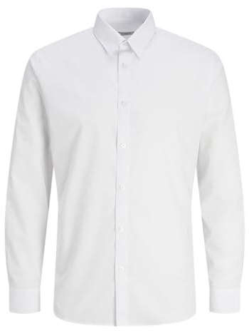 JJ Rebel Camicia da Uomo Jrebgavin Solid LS Noos, Bianco, XXL