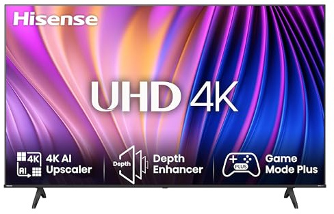 Hisense TV 75 4K Ultra HD 75E63NT, Smart TV VIDAA U7, Dolby Vision, HDR 10+, DTS Virtual:X, Game Mode Plus, Alexa Built-in, VIDAA Voice, Tuner DVB-T2/S2 HEVC 10, lativù 4K