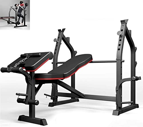 CAFIEDR Squat Rack Bankdrückständer Heimfitnessgeräte Langhantelständer Herrenbankdrückbank Multifunktions-Hantelbank Fitnessstuhl