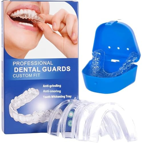 DWFEYOI 4 Pièces Gouttiere Dentaire Bruxisme, 2 Tailles Protecteurs Buccaux, Protege Dent Nuit,gouttiere dentaire,Régulier Goutiere Dent Bruxisme, Améliore La Qualité Du Sommeil