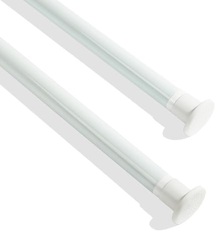 Bastone Tenda A Pressione Estensibile In Acciaio Bianco 50–80 Cm Confezione 2 Pezzi
